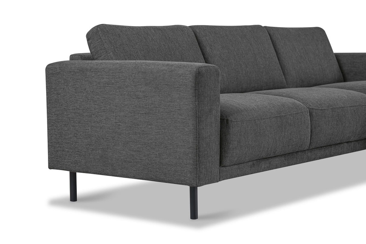 Moderne Hoekbank Rechts Antraciet Stof Aniko met Chaise Longue 238x142x78 cm