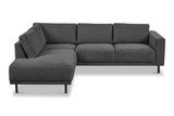 Moderne 3-zits Hoekbank Links Antraciet Stof Aniko met Lounger 240x197x78 cm
