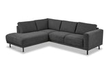 Moderne 3-zits Hoekbank Links Antraciet Stof Aniko met Lounger 240x197x78 cm