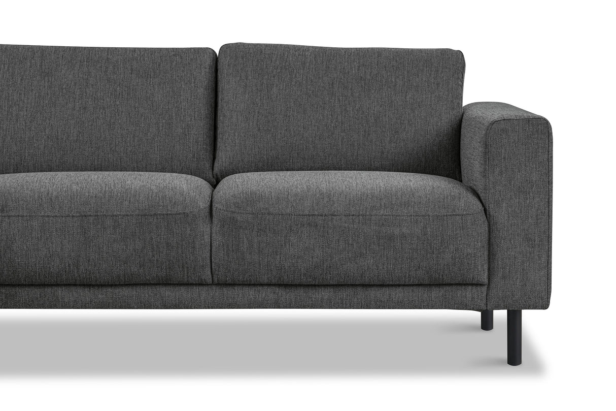 Moderne 3-zits Hoekbank Links Antraciet Stof Aniko met Lounger 240x197x78 cm