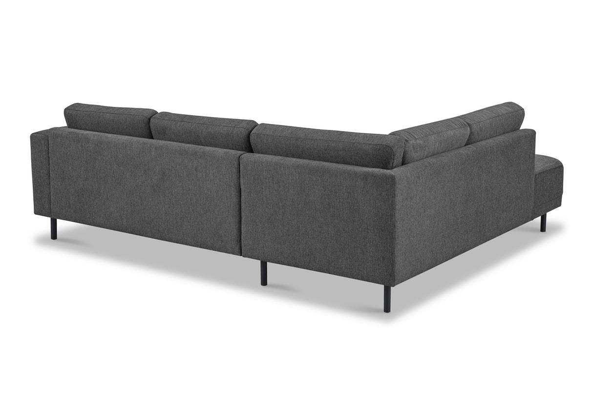 Moderne 3-zits Hoekbank Links Antraciet Stof Aniko met Lounger 240x197x78 cm