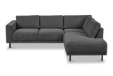 Moderne 3-zits Hoekbank Rechts Antraciet Stof Aniko met Lounger 240x197x78 cm