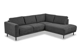 Moderne 3-zits Hoekbank Rechts Antraciet Stof Aniko met Lounger 240x197x78 cm