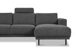 Moderne U-Bank Hoekbank Links Antraciet Stof Aniko 310x197x78 cm
