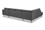 Moderne U-Bank Hoekbank Links Antraciet Stof Aniko 310x197x78 cm