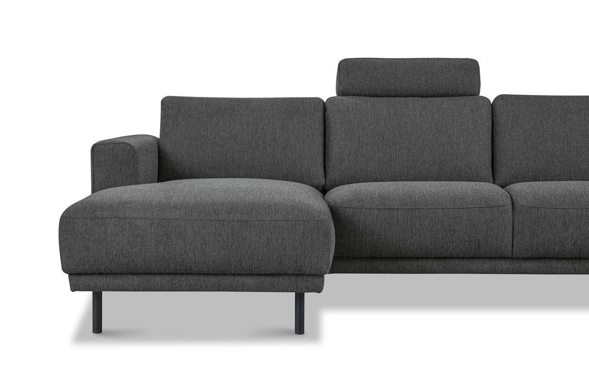 Moderne U-Bank Hoekbank Rechts Antraciet Stof Aniko 310x197x78 cm
