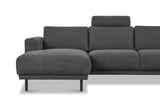 Moderne U-Bank Hoekbank Rechts Antraciet Stof Aniko 310x197x78 cm