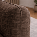 Ecksofa Chaiselongue mokka braun Strukturstoff Dwayne – rechts