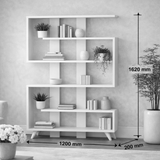 Bücherregal Rain Weiß Walnuss Melamin 120x162x20 cm