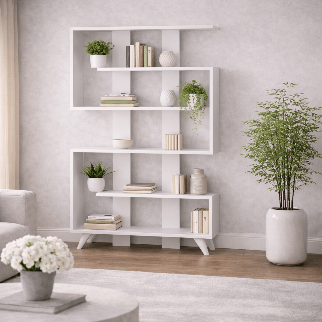Bücherregal Rain Weiß Melamin 120x162x20 cm