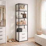 Bücherregal Robbins Schwarz Schwarz Weiß Melamin 39x160x39 cm