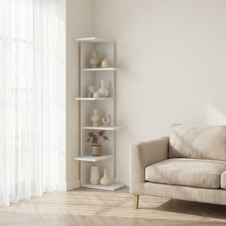 Bücherregal Saso White Melamin 37x141x24 cm