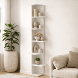 Bücherregal Saso Weiß Melamin 37x141x24 cm