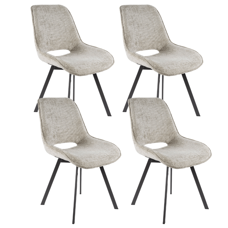 Set von 4 drehbaren Esszimmerstühlen Silos Chenille Beige 