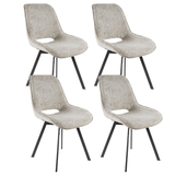 Set von 4 drehbaren Esszimmerstühlen Silos Chenille Beige 