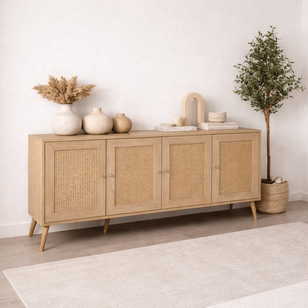 Calvin Dressoir Rotan-Eikenlook met soft-close 180 cm Melamine