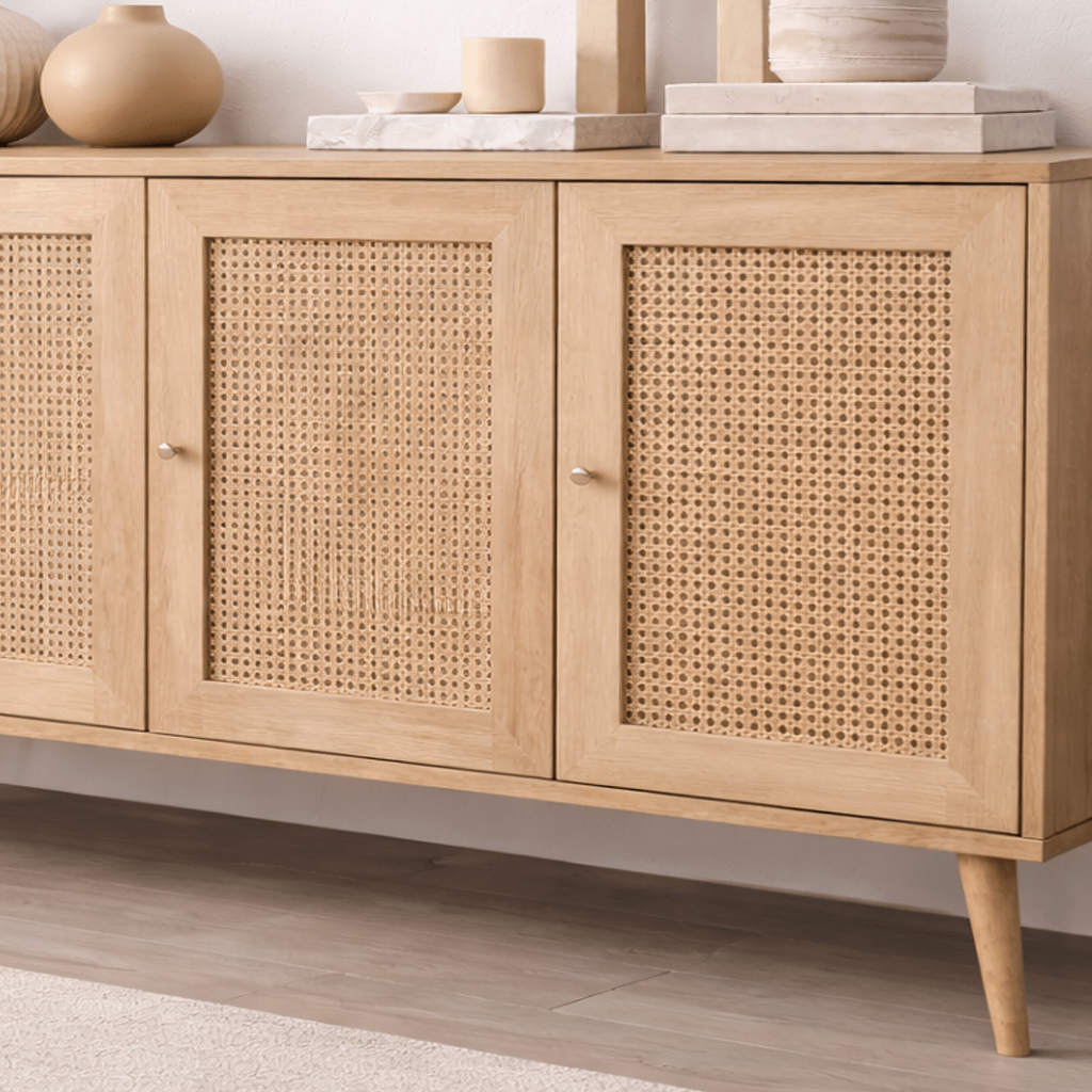 Calvin Dressoir Rotan-Eikenlook met soft-close 180 cm Melamine