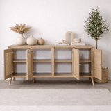 Calvin Dressoir Rotan-Eikenlook met soft-close 180 cm Melamine