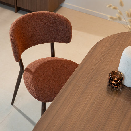 Eetkamerstoelen-Japandi Eetkamerstoel Yura Koper - Walnootlook Frame-Dimehouse