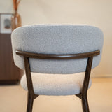 Esszimmerstühle-Japandi Esszimmerstuhl Yura Beige - Rahmen in Walnussoptik -Dimehouse