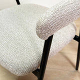 Esszimmerstuhl Set von 4 Bouclé Beige Lisa - Schwarzes Gestell 