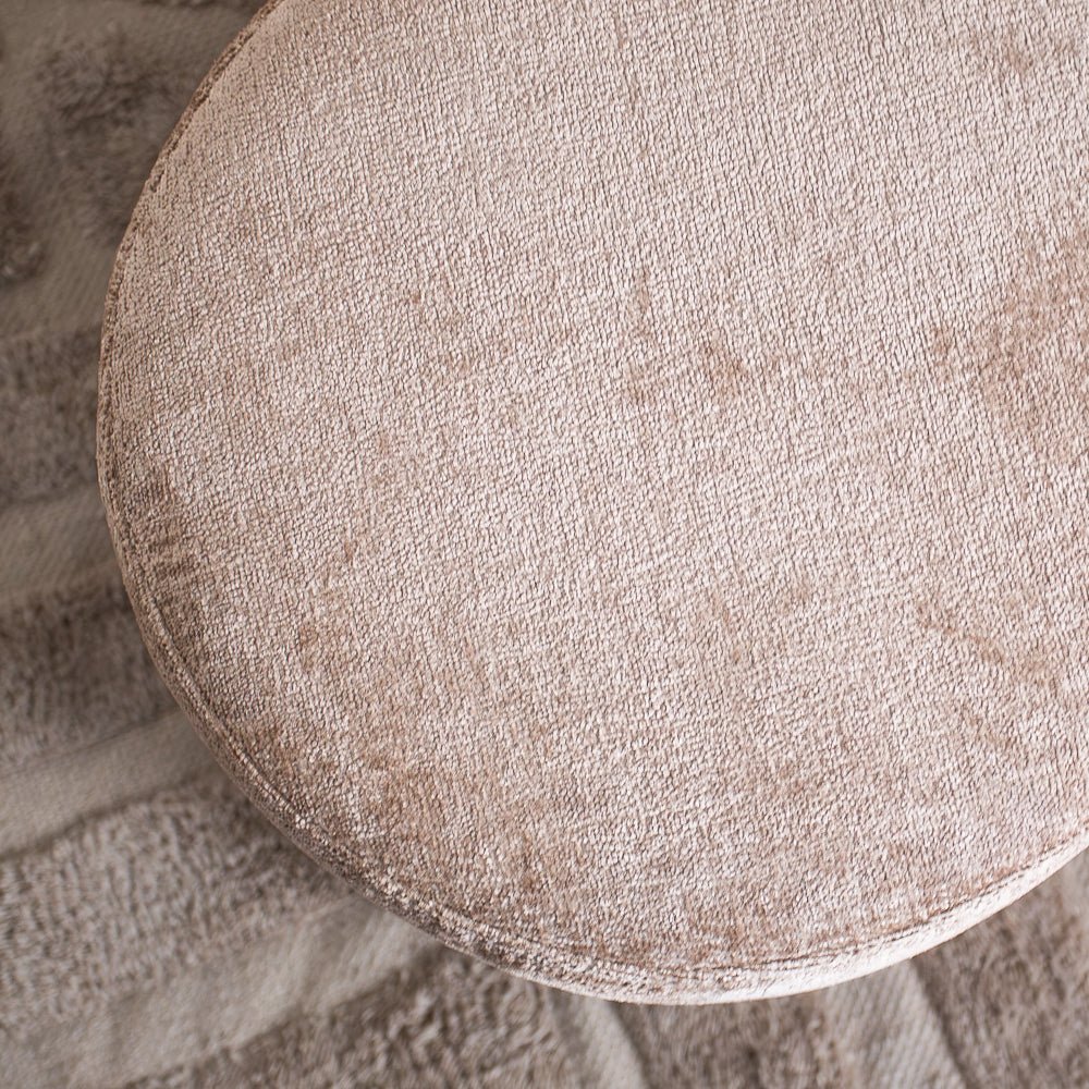 Hockers-Hocker zand chenille stof - 40x40x35 cm - Mara-Dimehouse