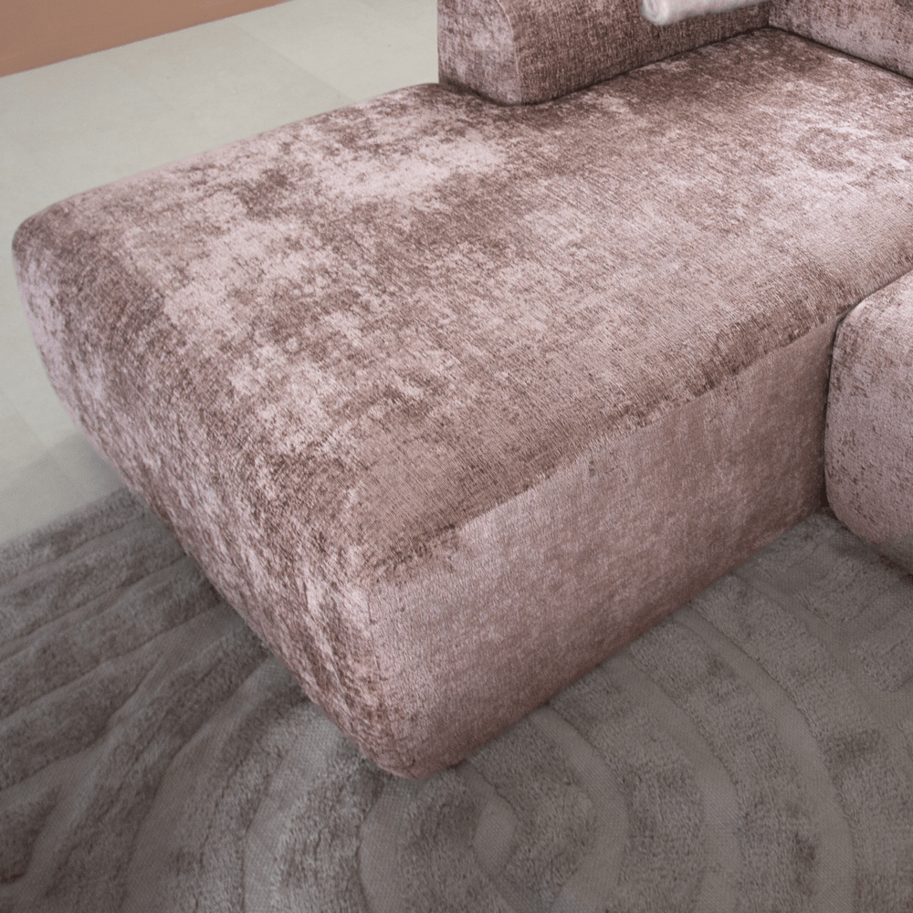 Banken-U-bank taupe chenille stof - 342x165 cm - Shane-Dimehouse