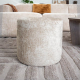 Hockers-Hocker beige chenille stof - 40x40x35 cm - Mara-Dimehouse