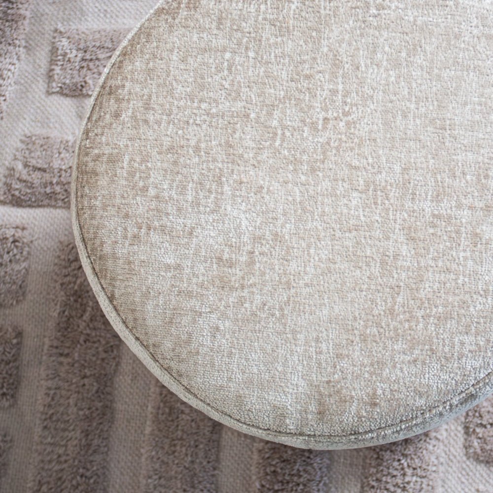Hockers-Hocker beige chenille stof - 40x40x35 cm - Mara-Dimehouse