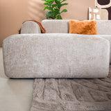 Banken-U-bank beige chenille stof - 342x165 cm - Shane-Dimehouse