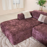 Ecksofa lila Chenille Stoff - 292x169 cm - Shane - links