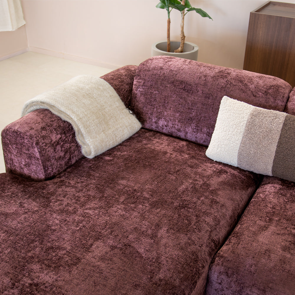 Ecksofa lila Chenille Stoff - 292x169 cm - Shane - links
