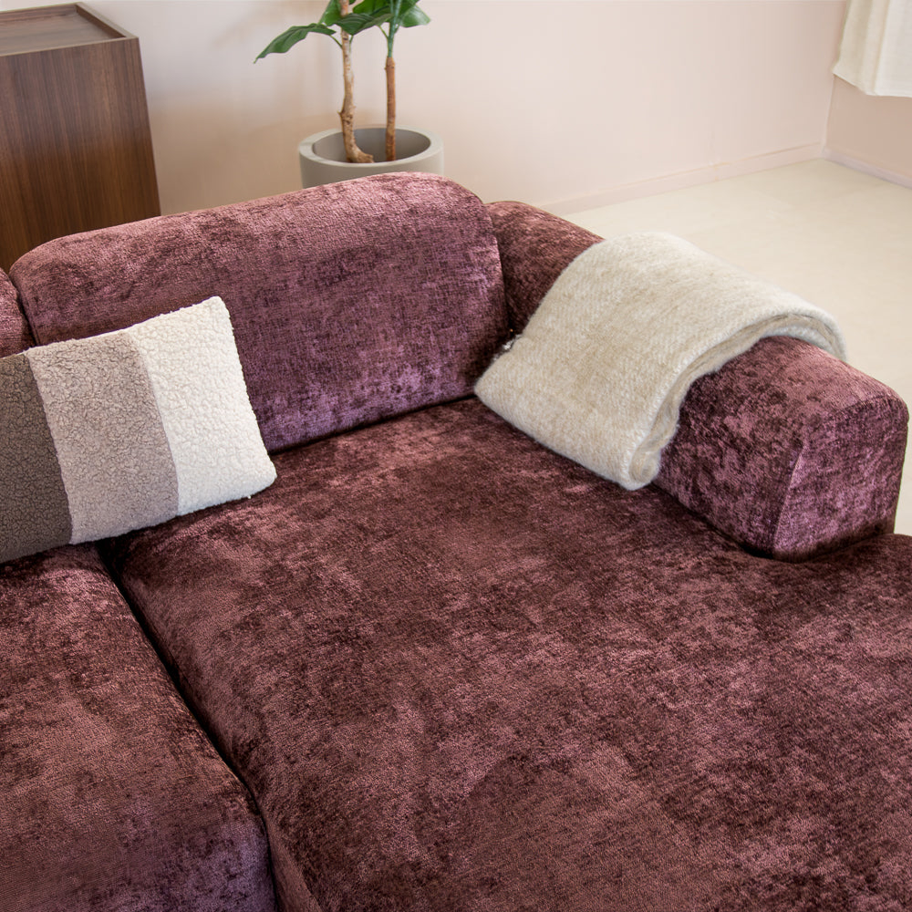 Ecksofa lila Chenille Stoff - 292x169 cm - Shane - rechts