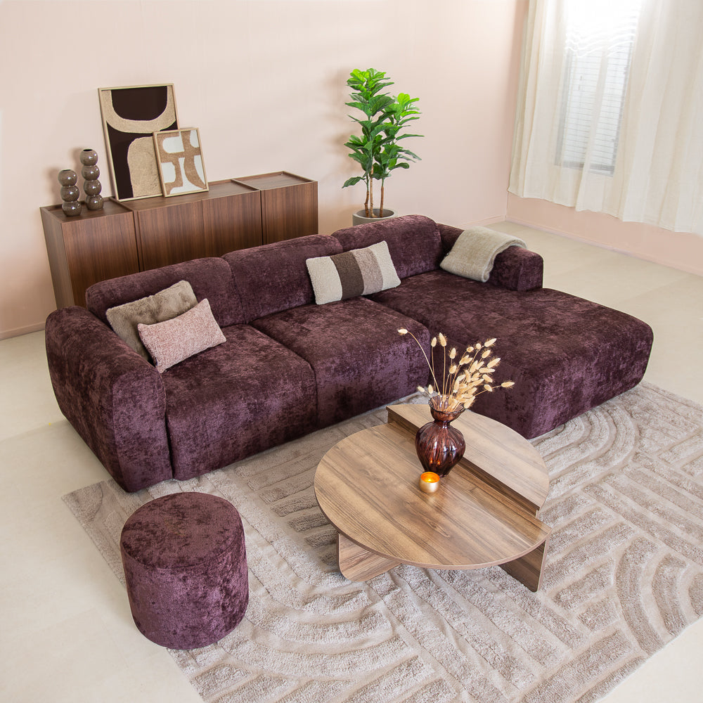 Ecksofa lila Chenille Stoff - 292x169 cm - Shane - rechts