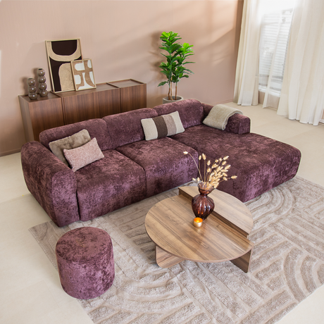 Ecksofa lila Chenille Stoff - 292x169 cm - Shane - rechts