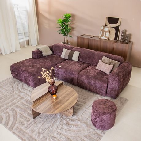 Ecksofa lila Chenille Stoff - 292x169 cm - Shane - links