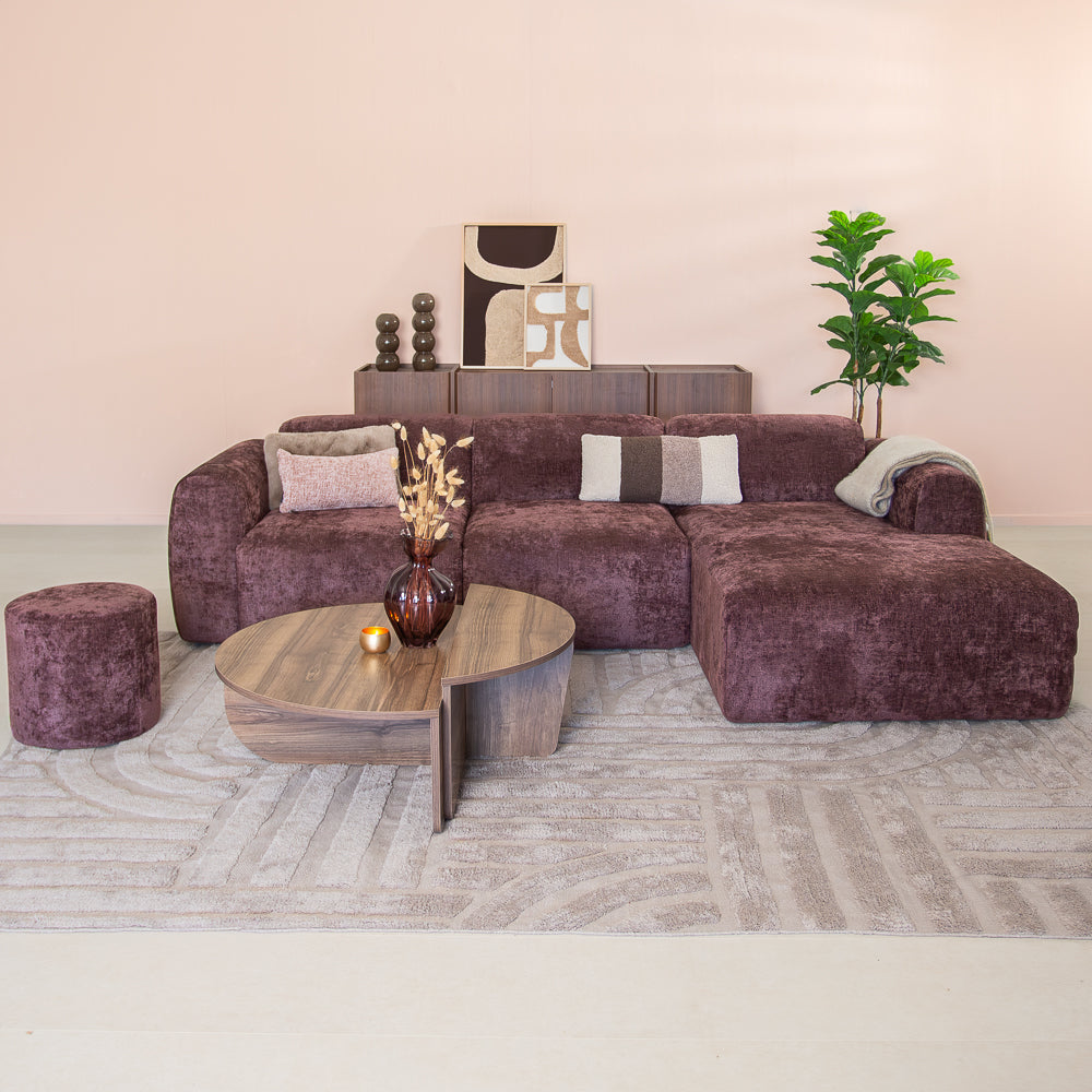 Ecksofa lila Chenille Stoff - 292x169 cm - Shane - rechts