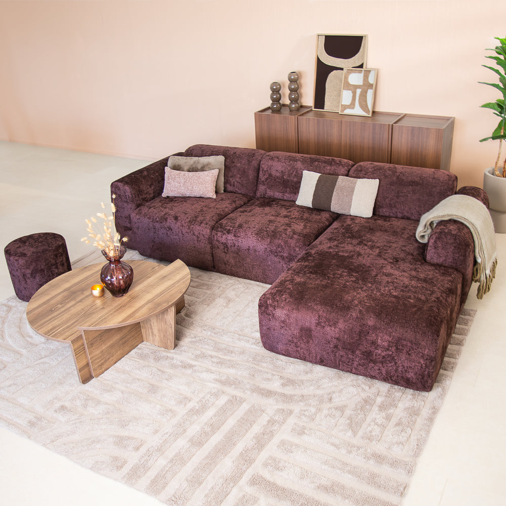 Ecksofa lila Chenille Stoff - 292x169 cm - Shane - rechts