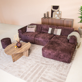 Ecksofa lila Chenille Stoff - 292x169 cm - Shane - rechts