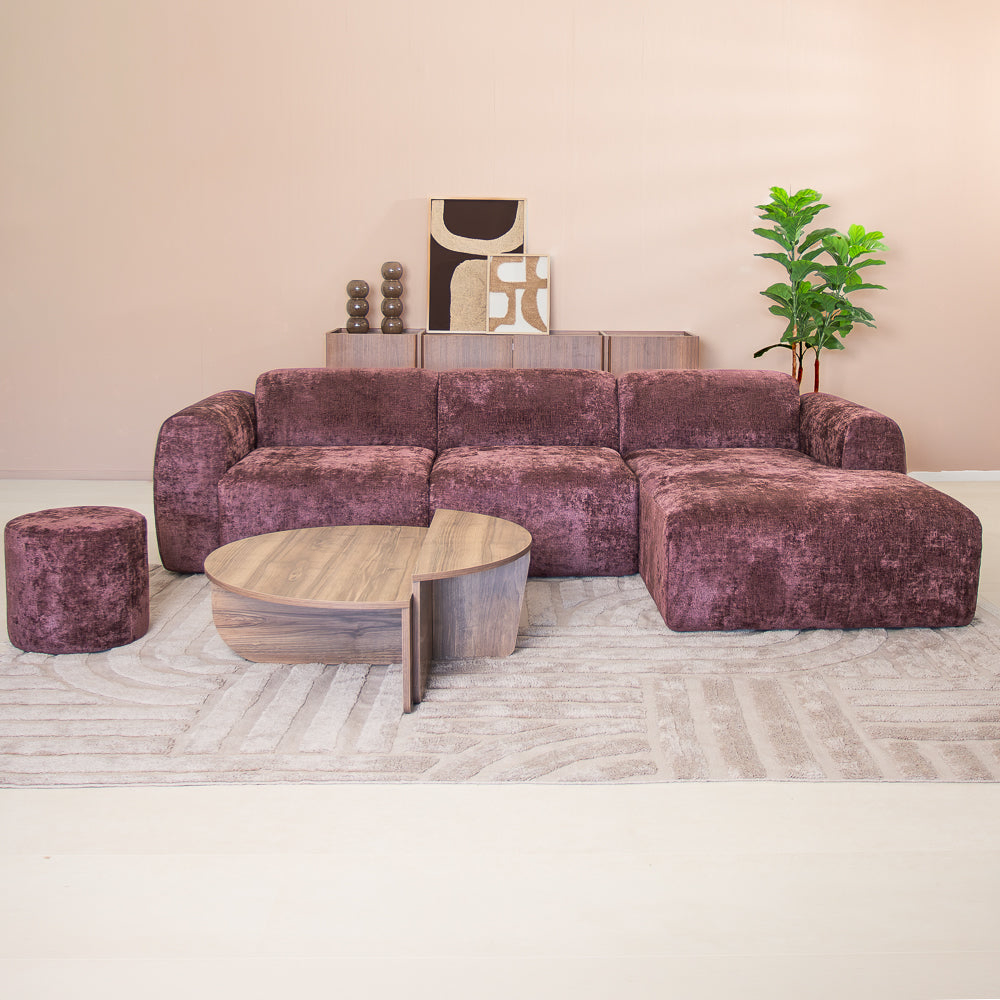 Ecksofa lila Chenille Stoff - 292x169 cm - Shane - rechts