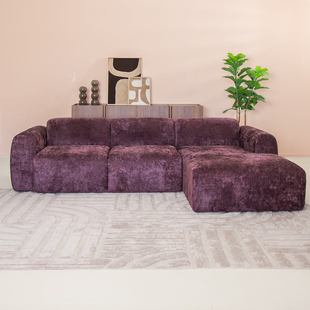 Ecksofa lila Chenille Stoff - 292x169 cm - Shane - rechts