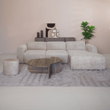 Banken-Ecksofa Sand Chenille Stoff - 272x170 cm - Shane - rechts -Dimehouse