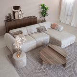 Banken-Ecksofa Sand Chenille Stoff - 272x170 cm - Shane - rechts -Dimehouse