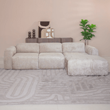 Banken-Ecksofa Sand Chenille Stoff - 272x170 cm - Shane - rechts -Dimehouse