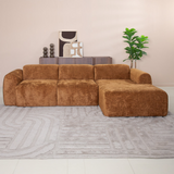 Ecksofa Ocker Chenille Stoff - 292x169 cm - Shane - rechts