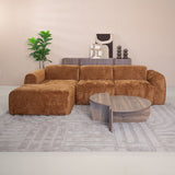 Ecksofa Ocker Chenille Stoff - 292x169 cm - Shane - links