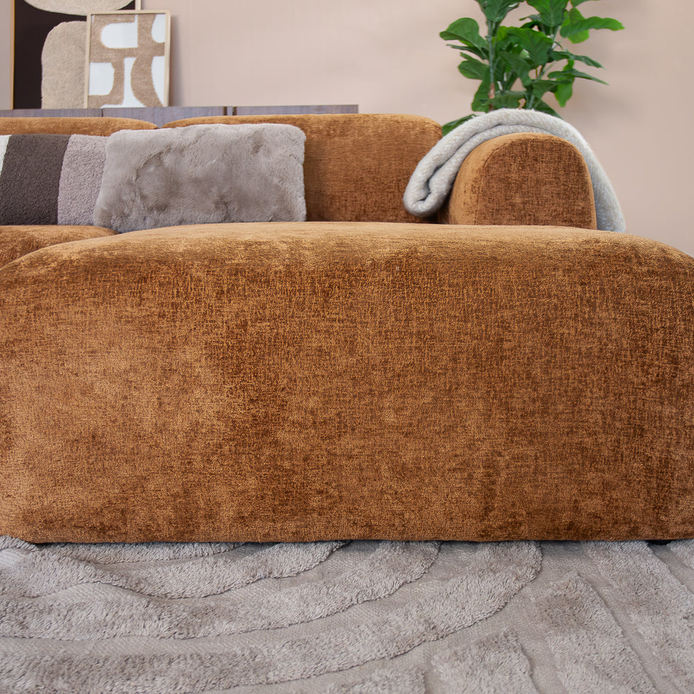 Ecksofa Ocker Chenille Stoff - 292x169 cm - Shane - rechts