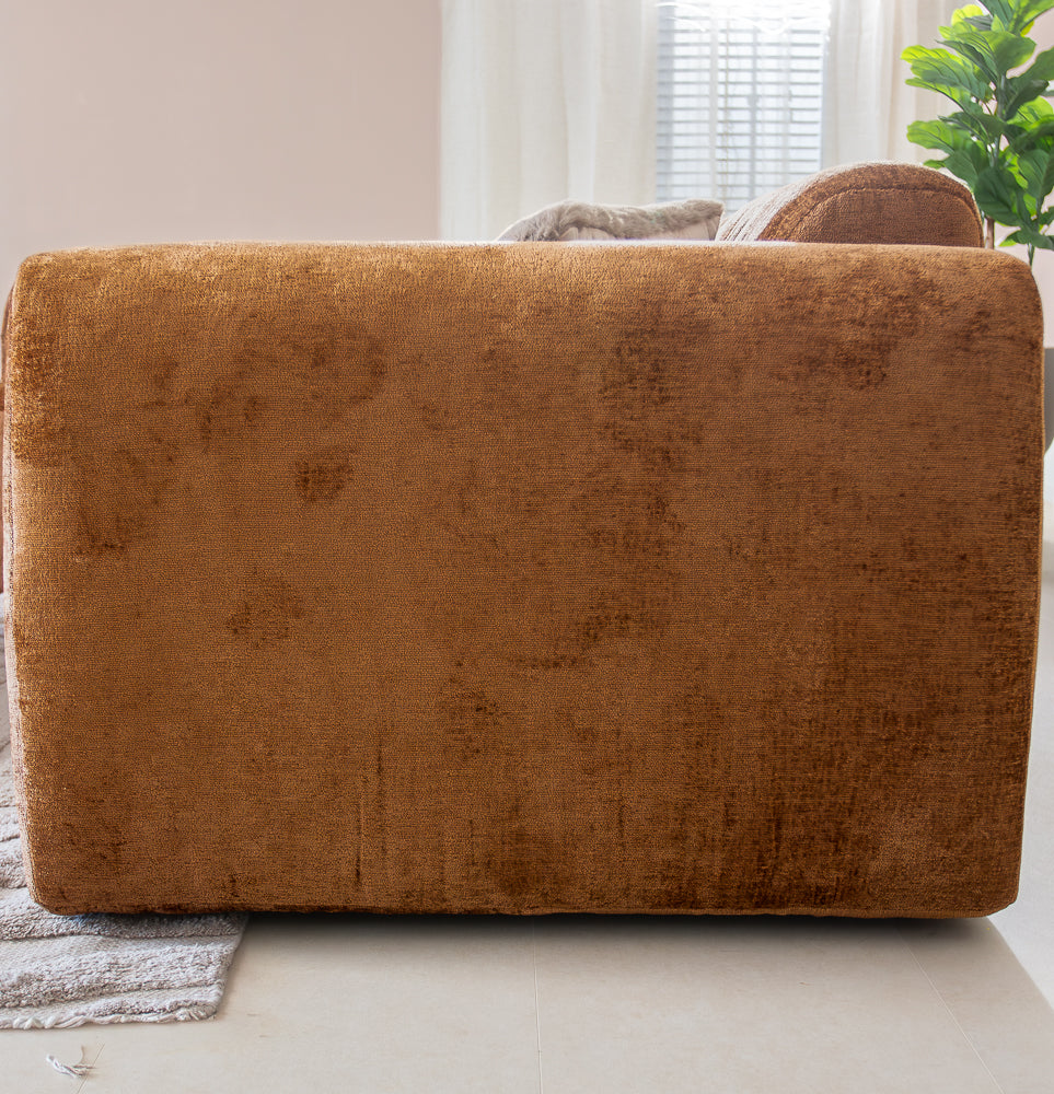 Ecksofa Ocker Chenille Stoff - 292x169 cm - Shane - links