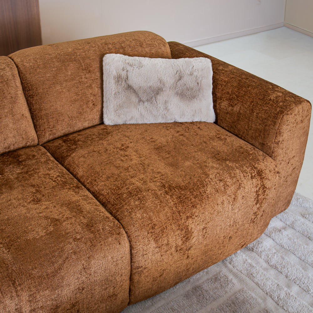 Ecksofa Ocker Chenille Stoff - 292x169 cm - Shane - links