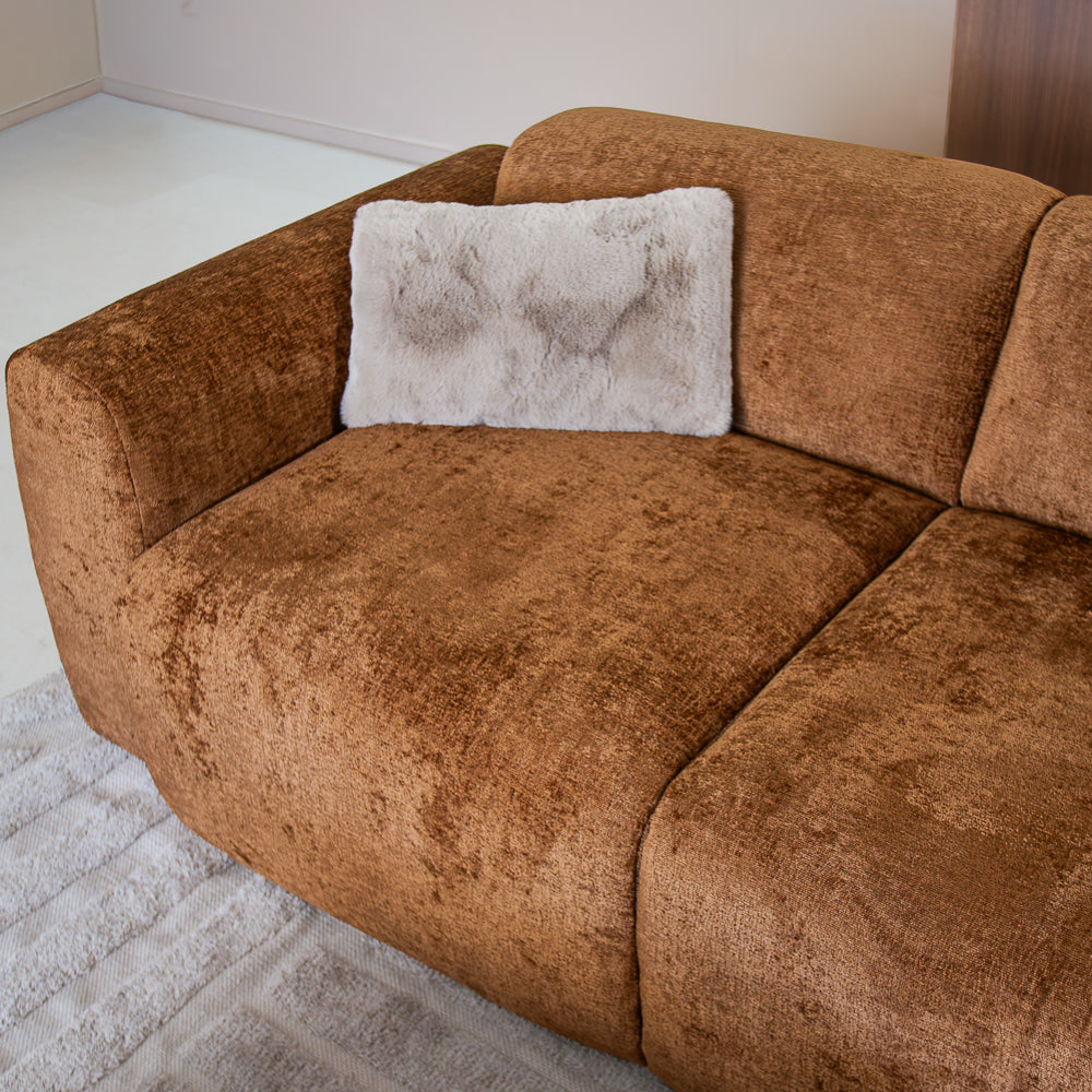 Ecksofa Ocker Chenille Stoff - 292x169 cm - Shane - rechts